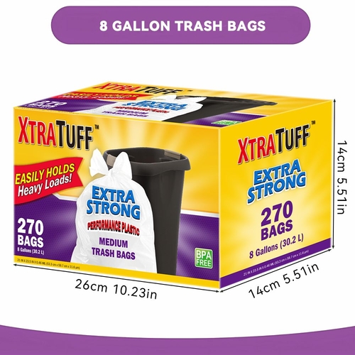 Boxed Disposable Garbage Bag 270 Pieces Puncture Tear Resistant Trash - Image 2