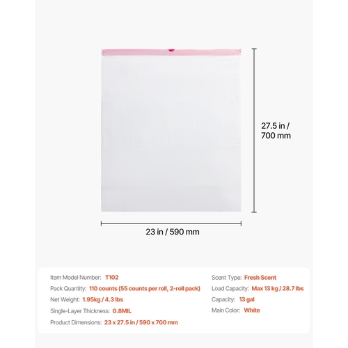 Drawstring Trash Bags, 13 Gallon 110 Count Tall Kitchen Trash Bags, - Image 8