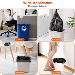 4 Rolls Black Garbage Bags 6.18 Gallons Unscented Disposable Trash