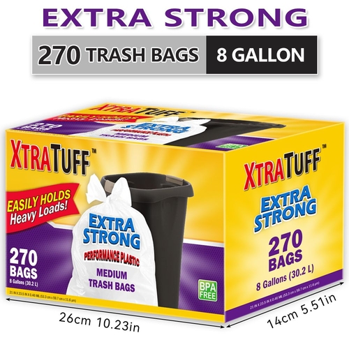 Boxed Disposable Garbage Bag 270 Pieces Puncture Tear Resistant Trash - Image 7