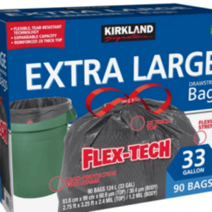 Kirkland Signature Flex-Tech 33-Gallon Trash Bag, 90-count